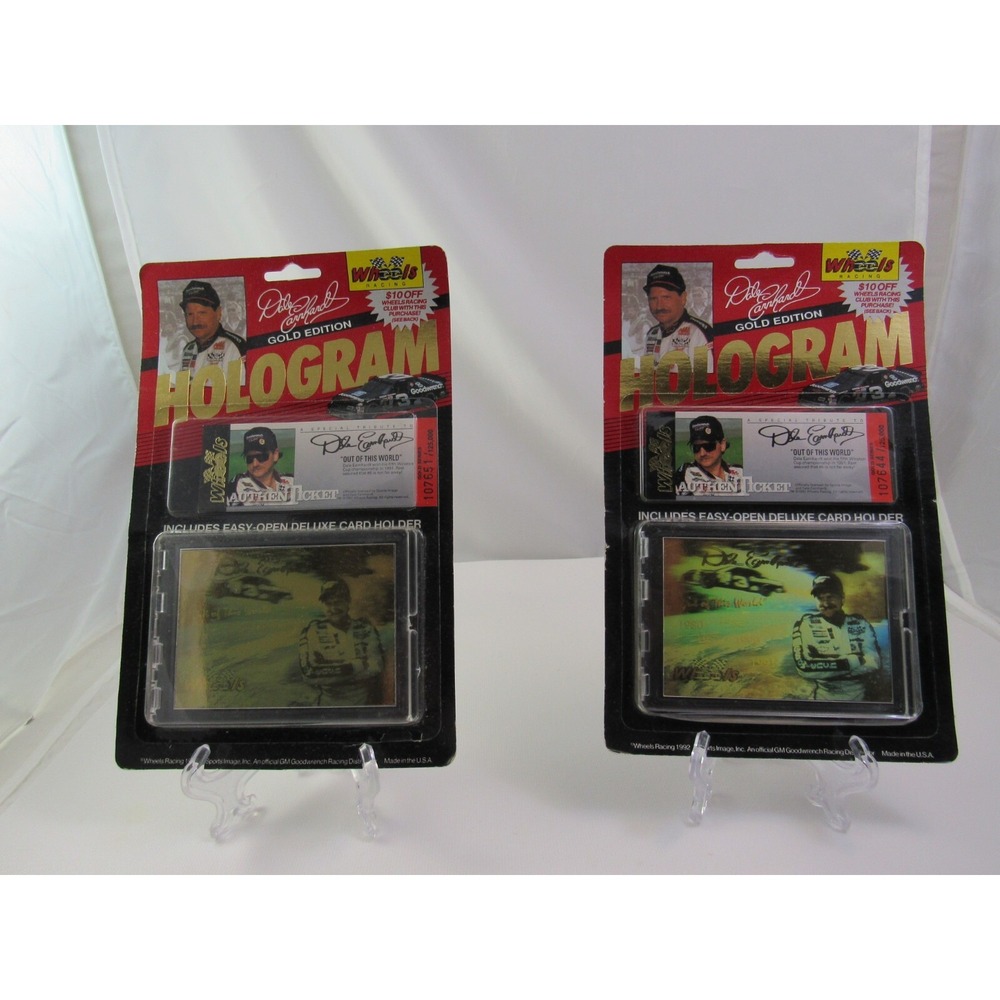 2 -Dale Earnhardt Sr Wheels Racing Vintage Gold Edition Hologram Card and Ticket
